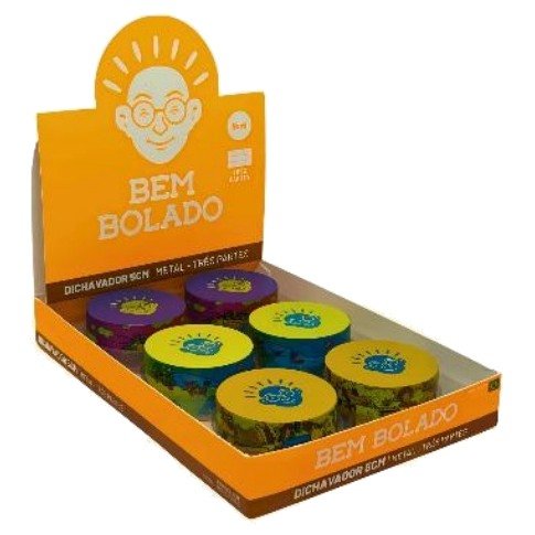 Dichavador Bem Bolado Metal 3 partes 5cm — Display com 6 unidades