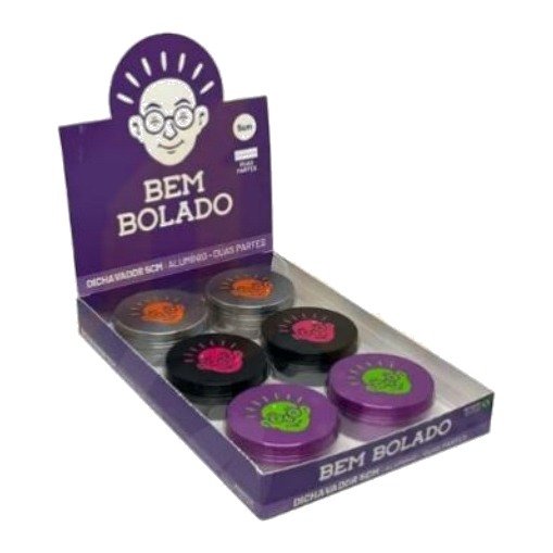 Dichavador Bem Bolado Alumínio 2 partes 5cm — Display com 6 unidades