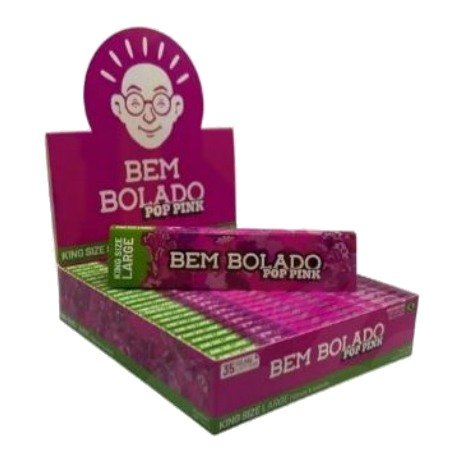 Seda Bem Bolado Pop Pink King Size Large 35 Folhas — Display com 25 unidades