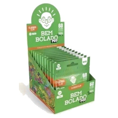 Filtro Bem Bolado POP Mentol Slim — Display com 10 unidades