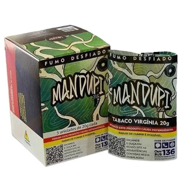 Tabaco Mandupi 20g Extra Leve — Display com 5 unidades