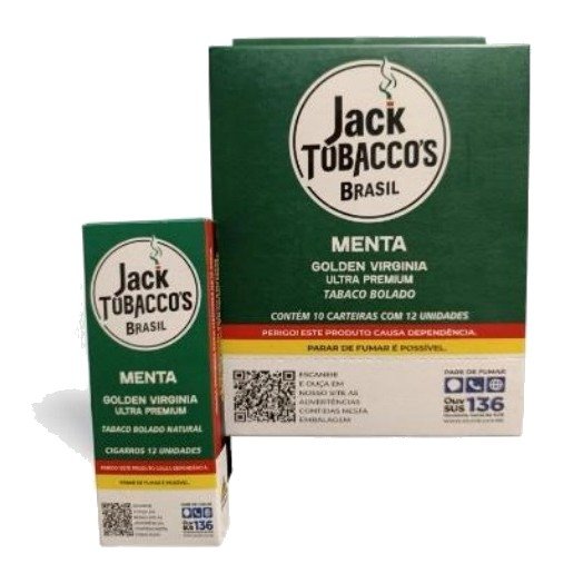 Tabaco Bolado Jack Tobacco’s Menta — Display com 10 Carteiras