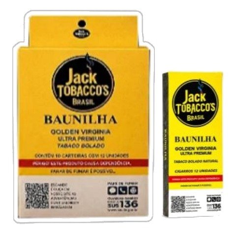 Tabaco Bolado Jack Tobacco’s Baunilha — Display com 10 Carteiras