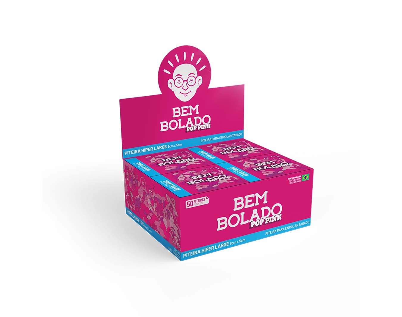 Piteira Bem Bolado POP Pink Hiper Large — Display com 24 unidades